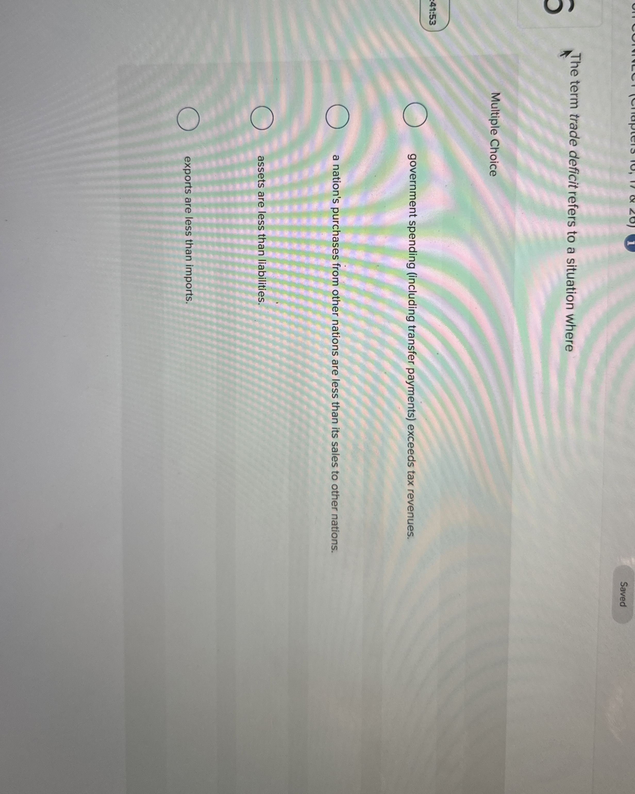 The term trade deficit refers to a situation