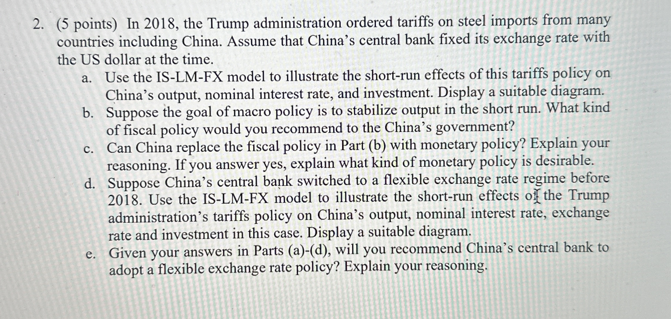 ( 5 points ) In 2 0 1 8 , the Trump