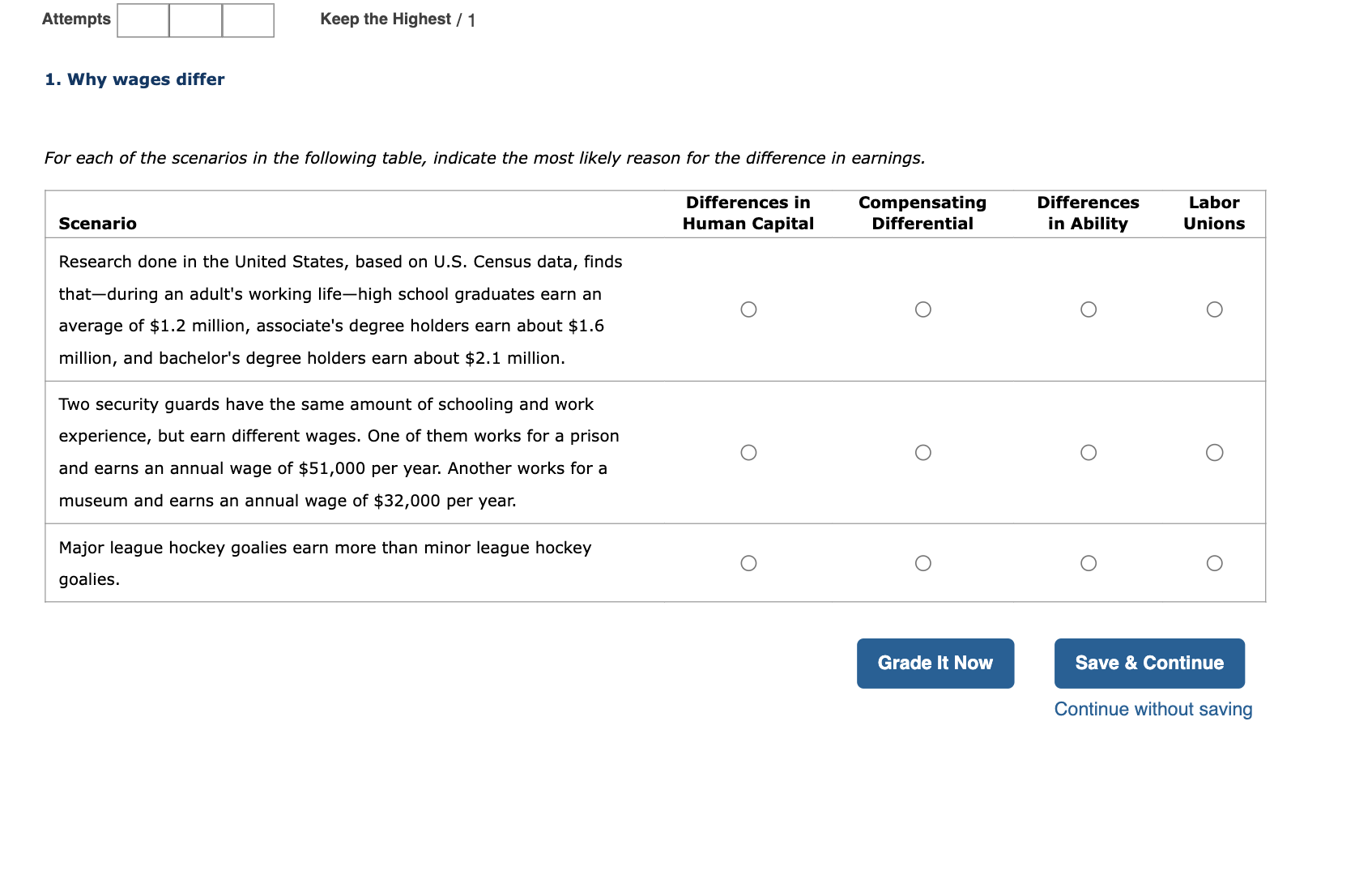 Attempts \ ( \ square \ ) Keep the Highest / 1 1