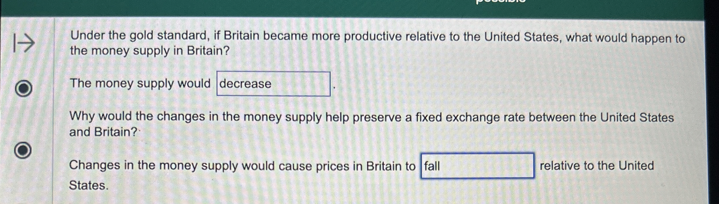 Under the gold standard, if Britain became more