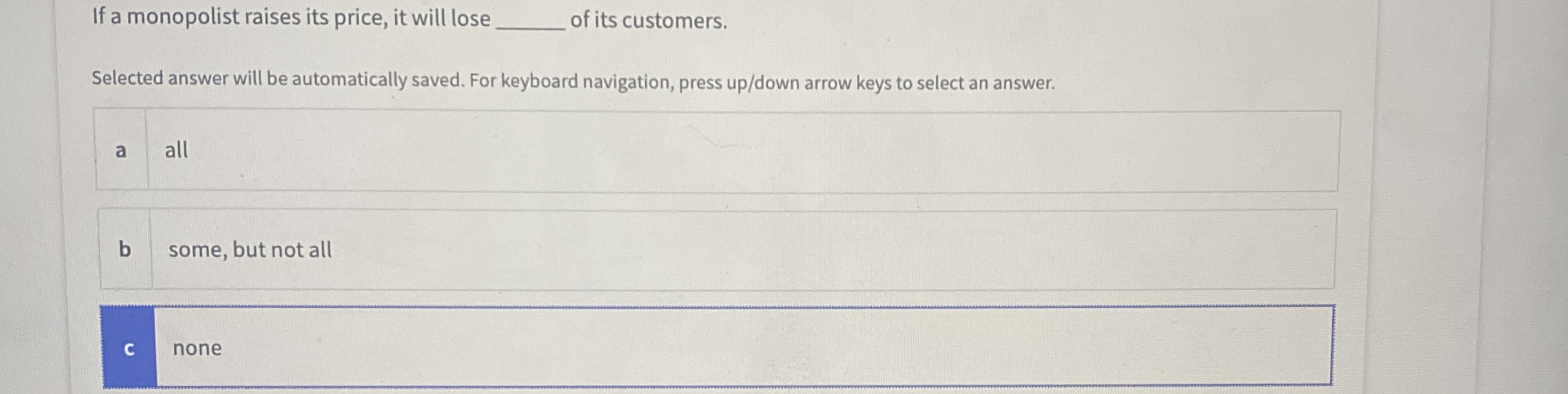 If a monopolist raises its price, it will lose q
