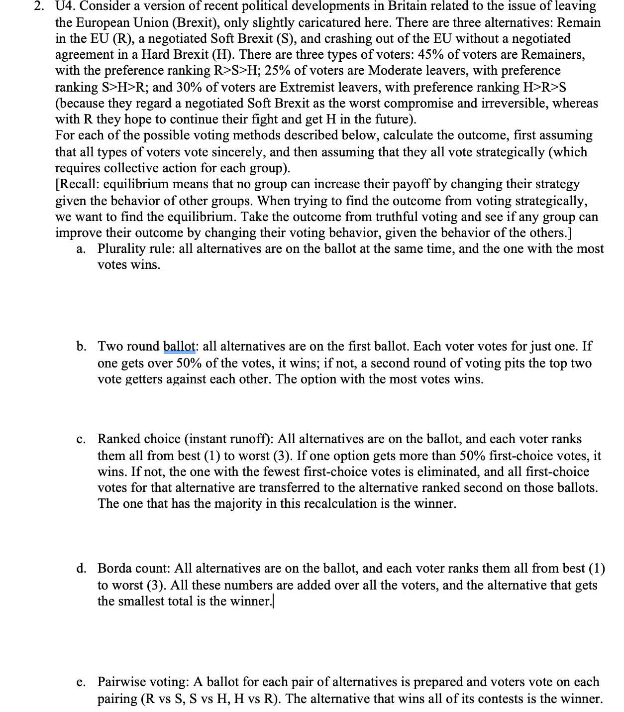 2 . U 4 . Consider a version of recent political