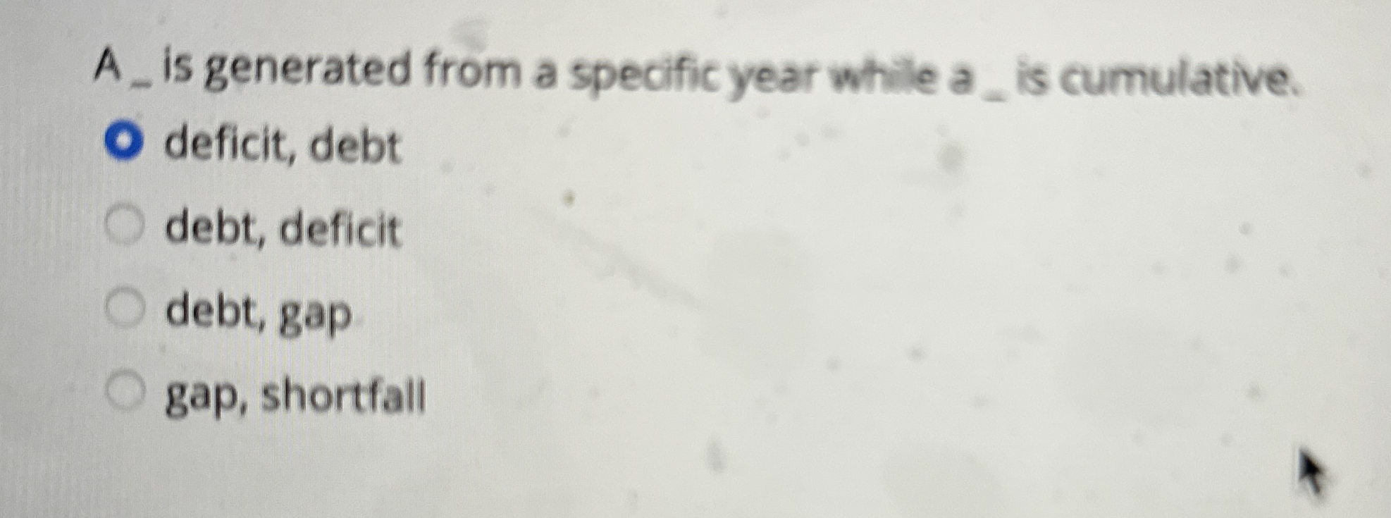 A _ is generated from a specific year while a _
