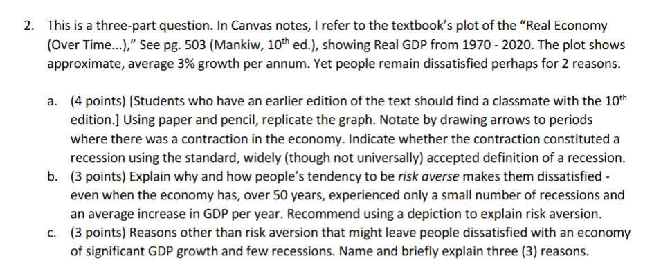 2 . This is a three - part question. In Canvas