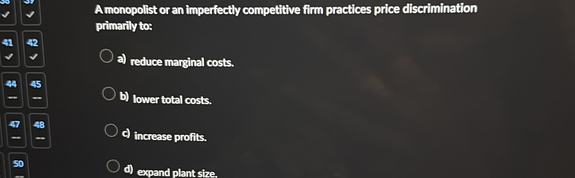 A monopolist or an imperfectly competitive firm