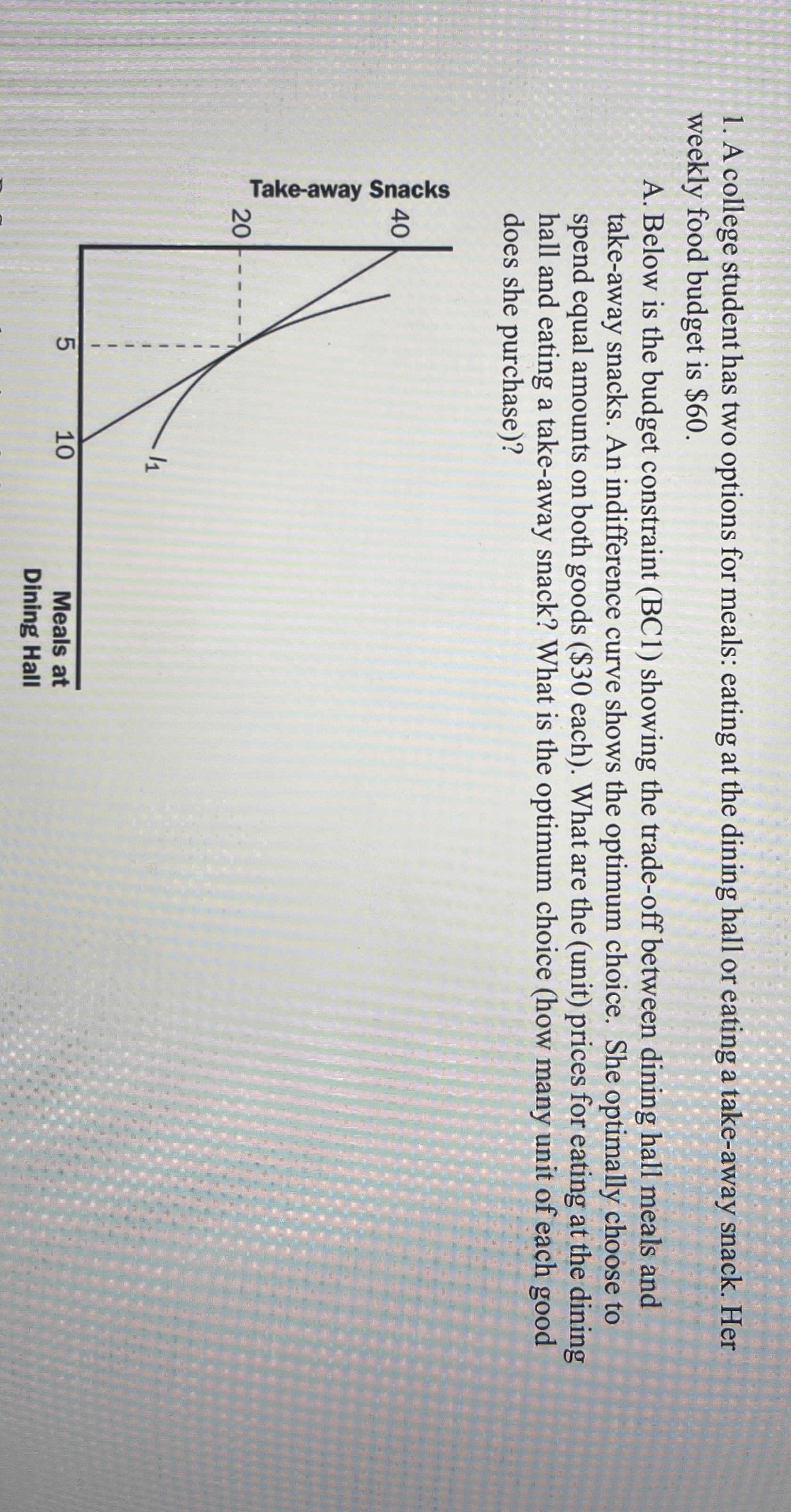 A college student has two options for meals: