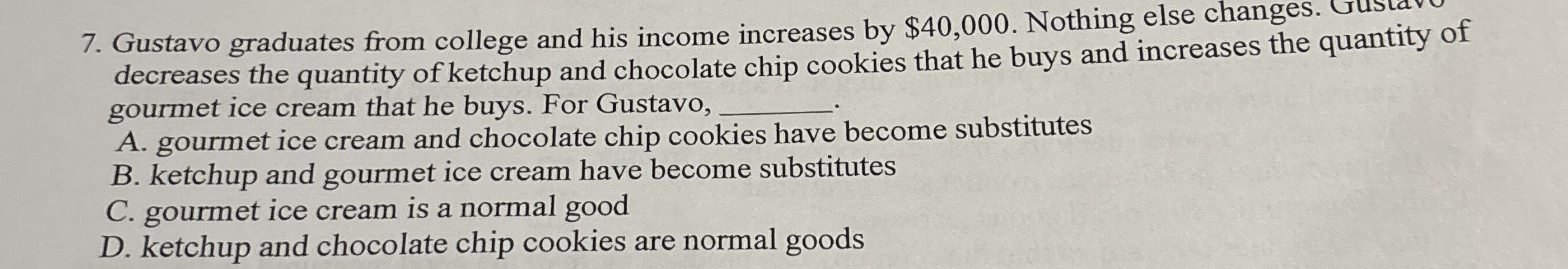 Gustavo graduates from college and his income