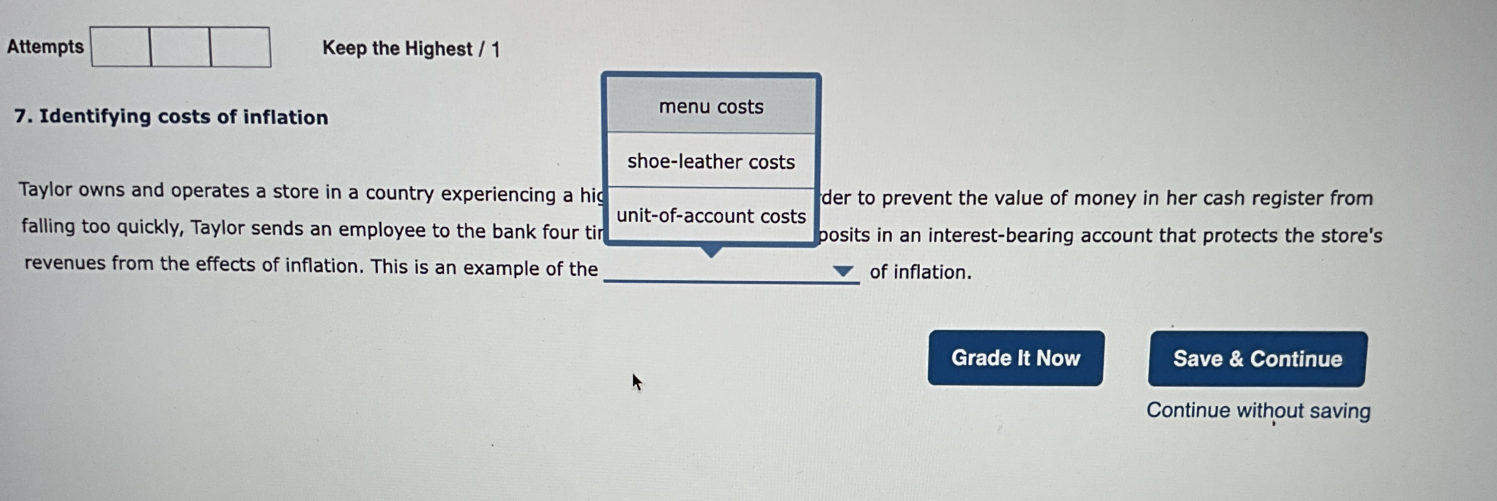 Attempts Keep the Highest / 1 7 . Identifying