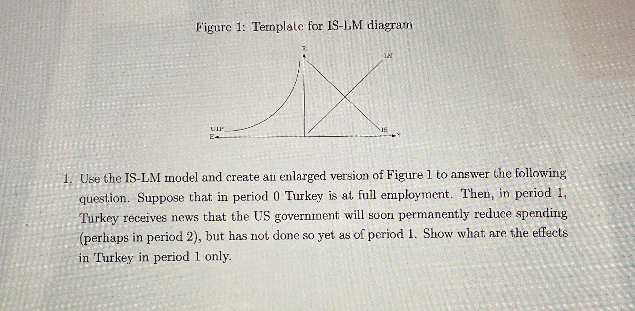 Figure 1 : Template for IS - LM diagram Use the