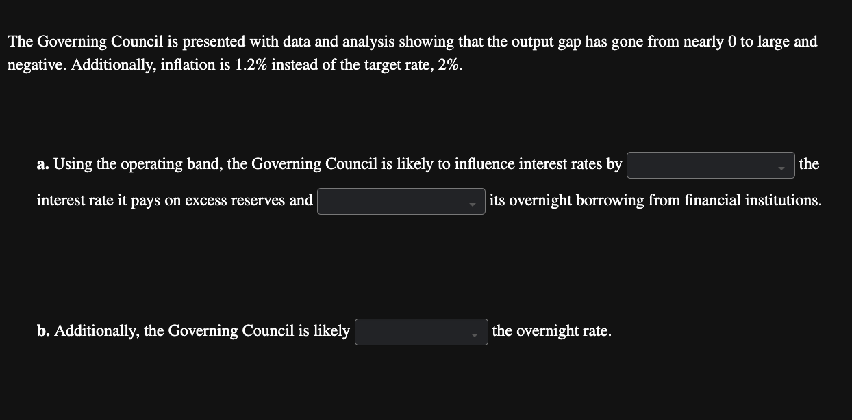 The Governing Council is presented with data and