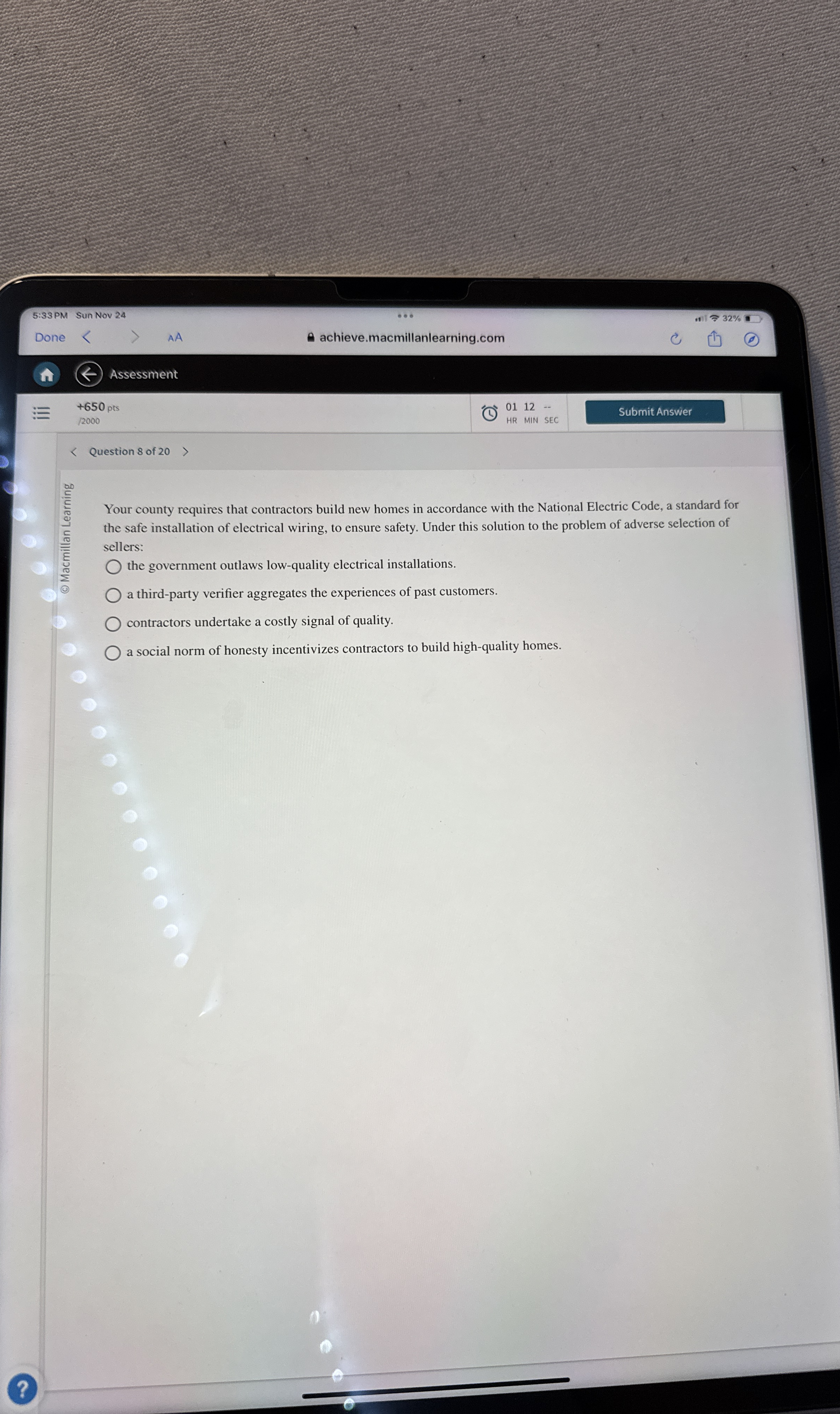 5 : 3 3 PM Sun Nov 2 4 3 2 % Done AA