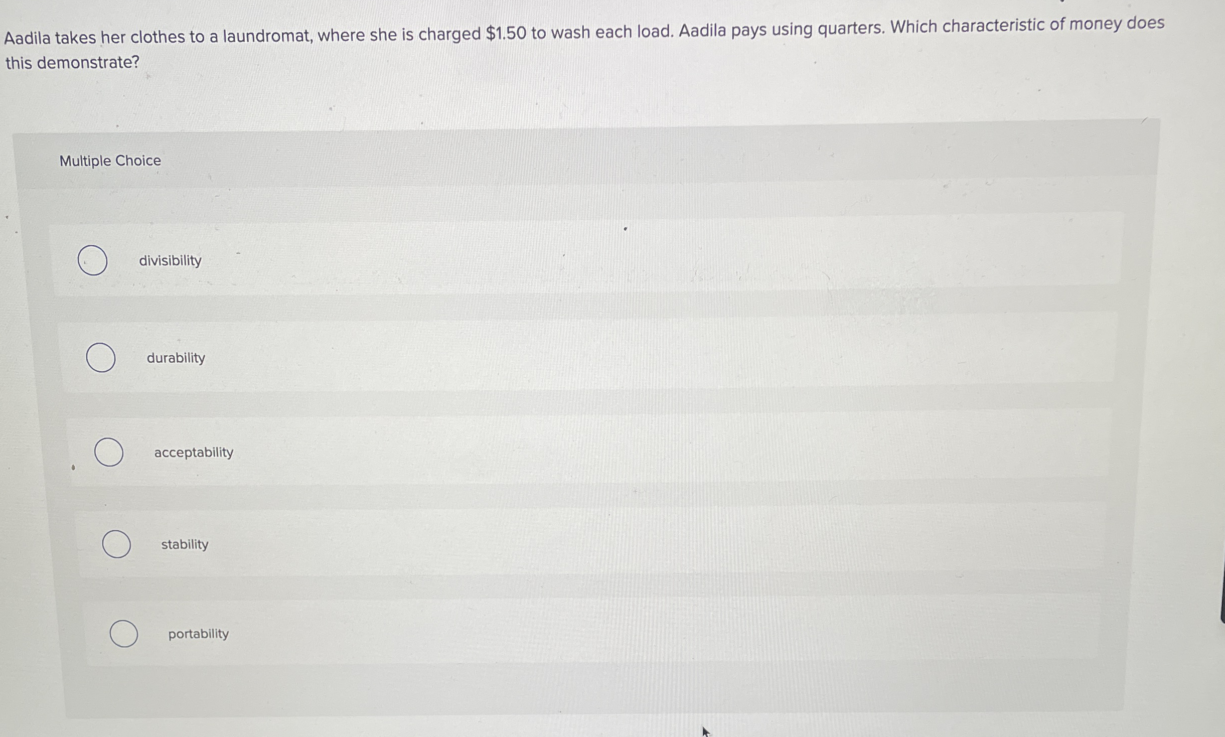 Aadila takes her clothes to a laundromat, where