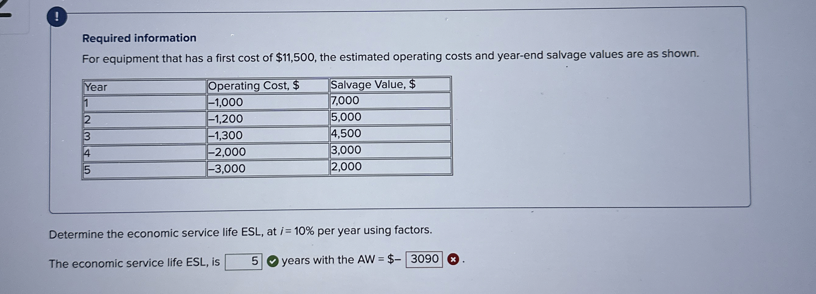 ! Required information For equipment that has a