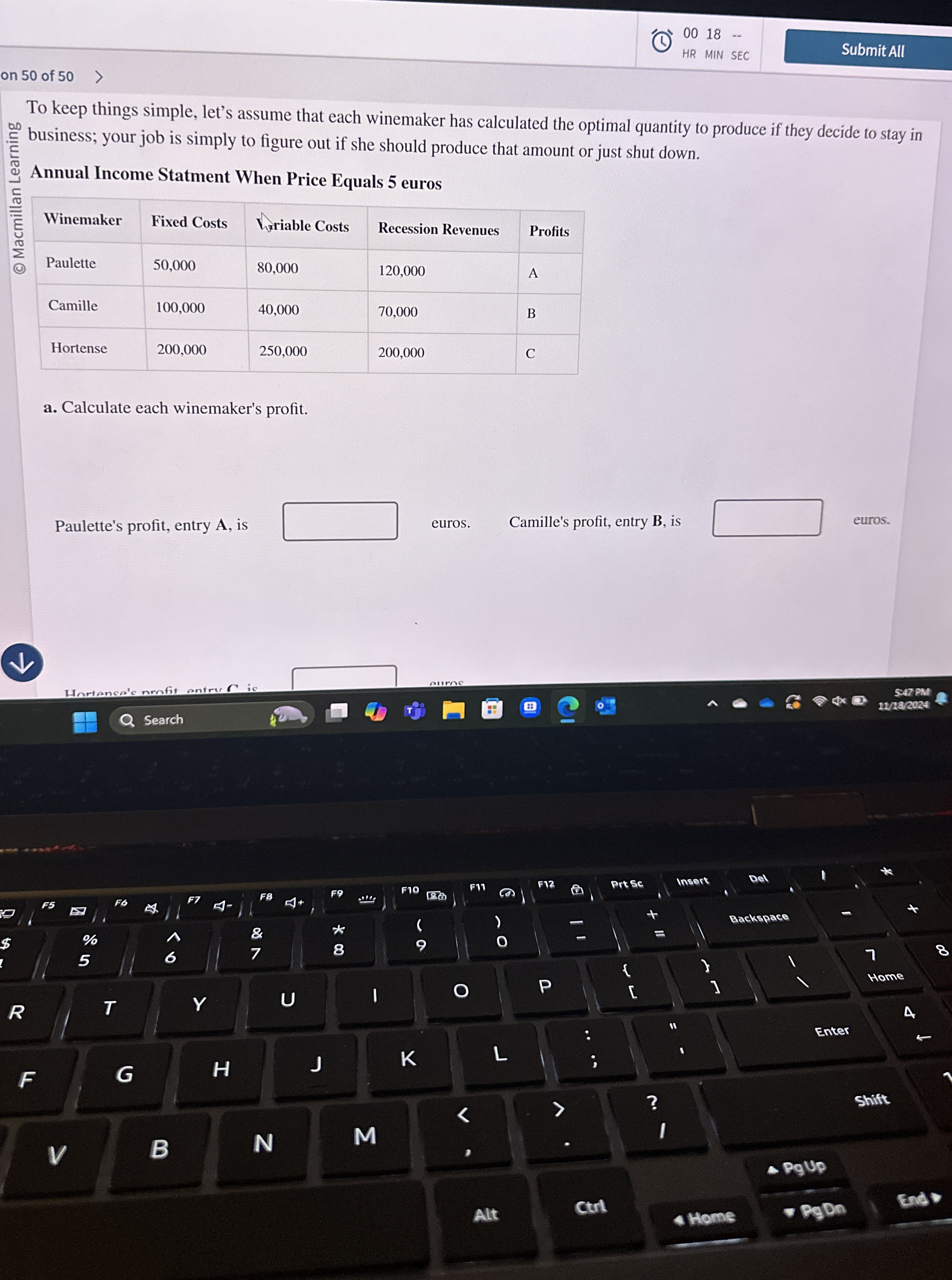 ( D ) 0 0 1 8 - Submit All on 5 0 of 5 0 To keep