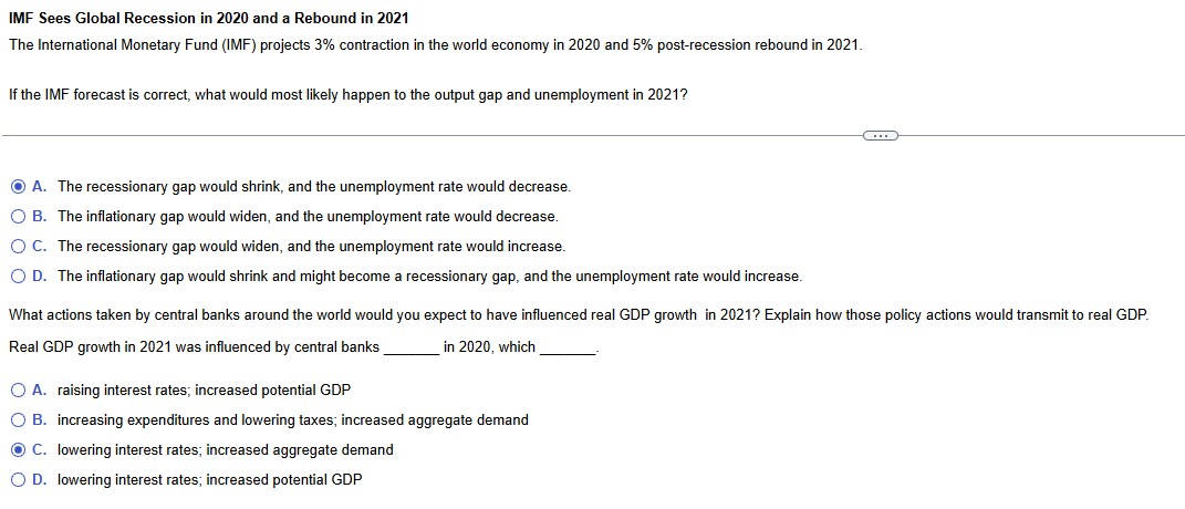 IMF Sees Global Recession in 2 0 2 0 and a