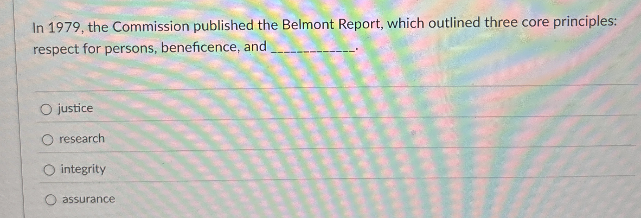 In 1 9 7 9 , the Commission published the Belmont