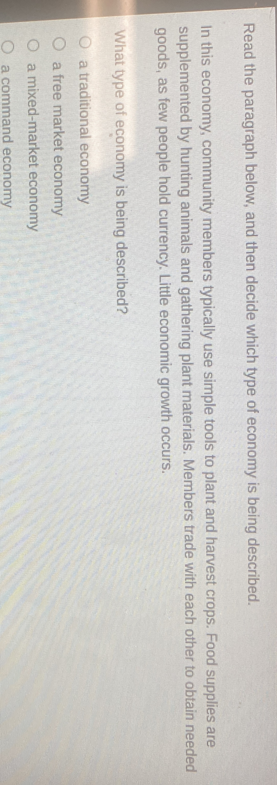 Read the paragraph below, and then decide which