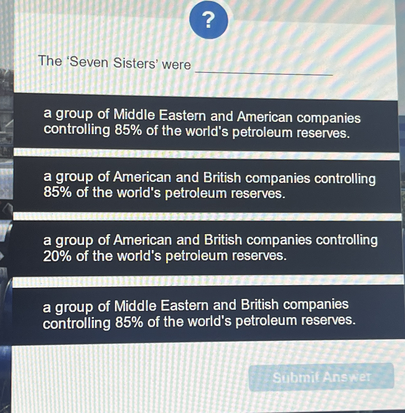 The 'Seven Sisters' were a group of Middle