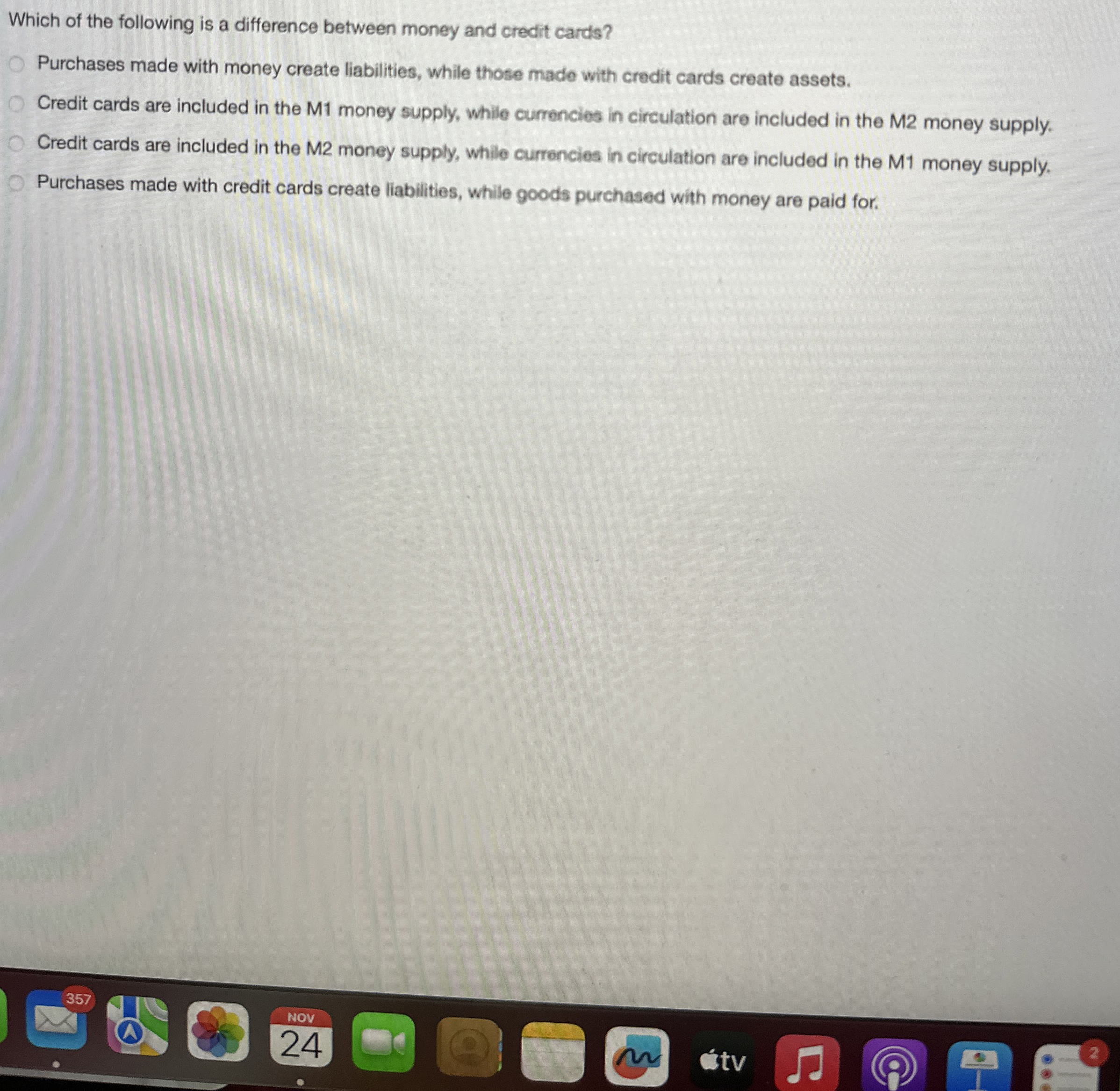 Which of the following is a difference between