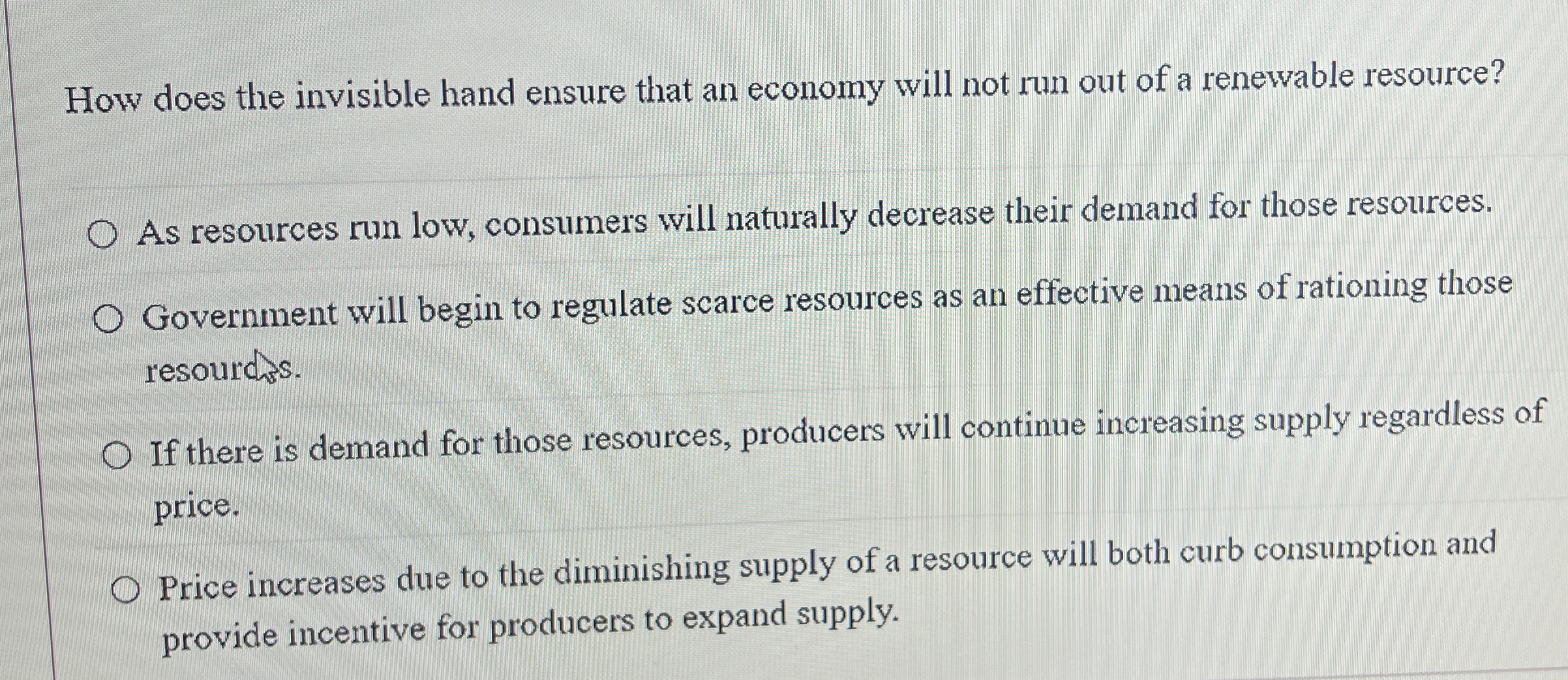 How does the invisible hand ensure that an