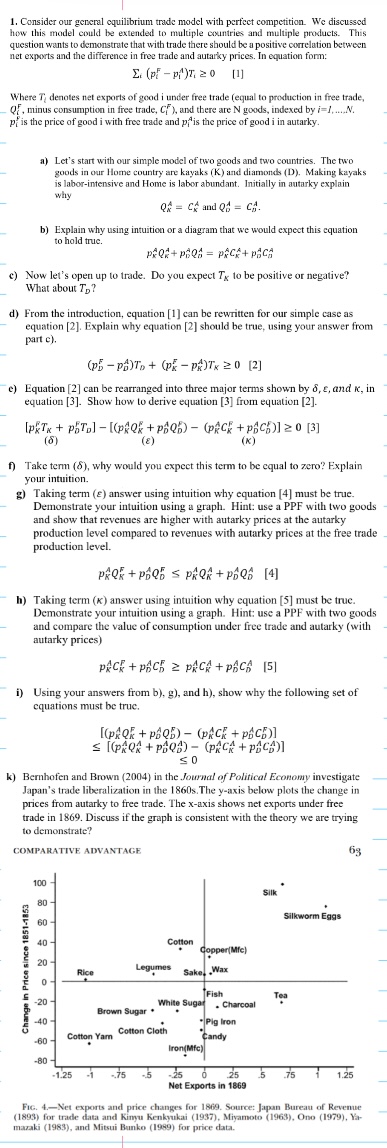 Consider our general equilibrium trade model with