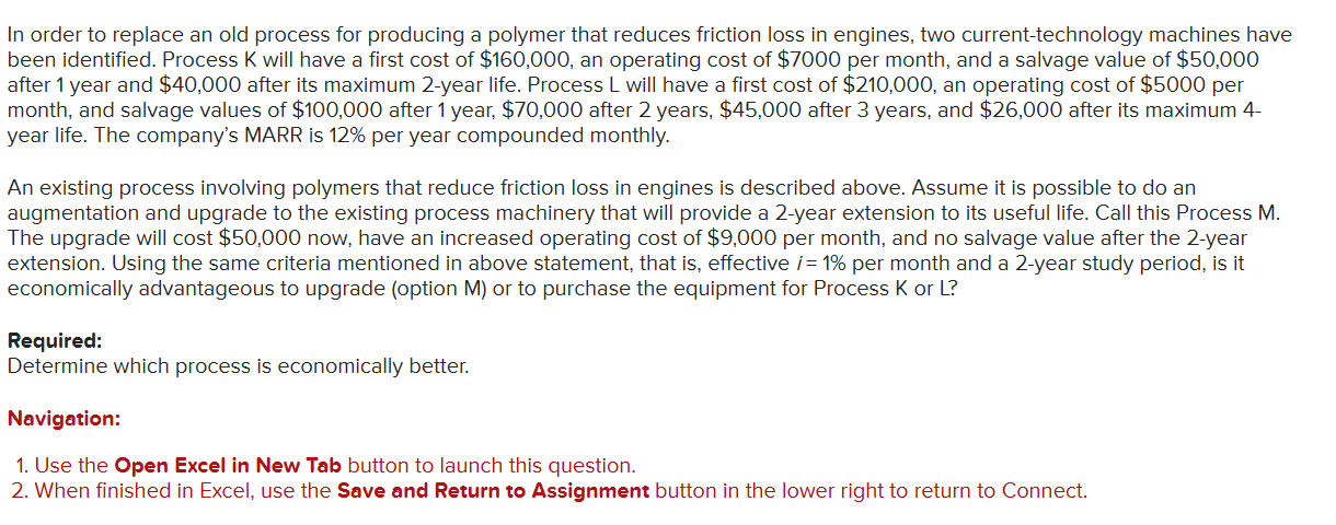 I n order t o replace a n old process for