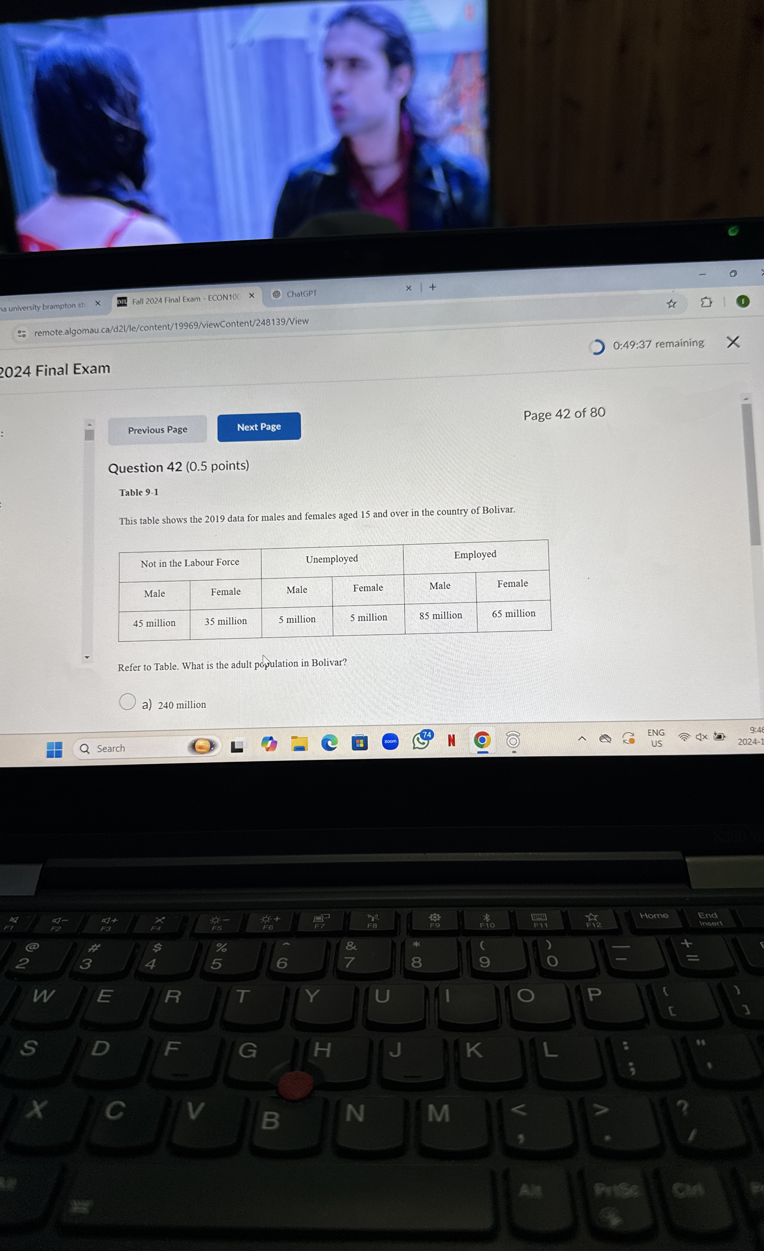 a university brampton stu Fall 2 0 2 4 Final Exam