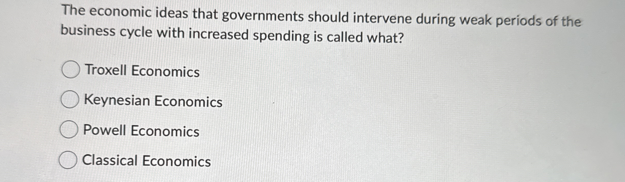 The economic ideas that governments should
