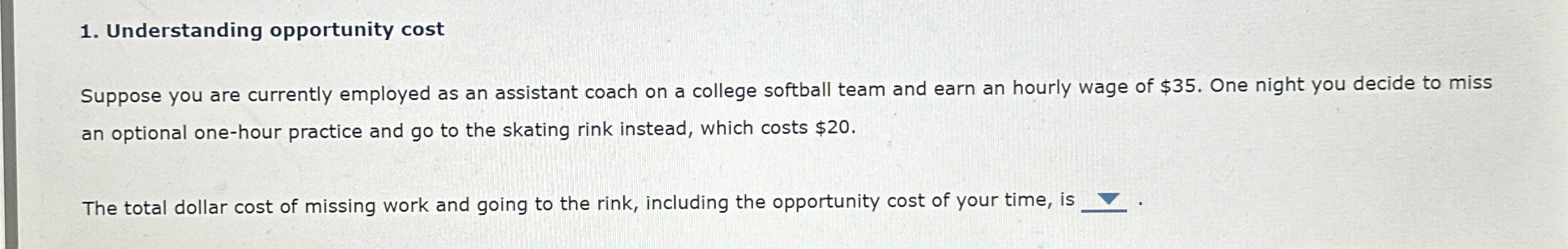 Understanding opportunity cost Suppose you are