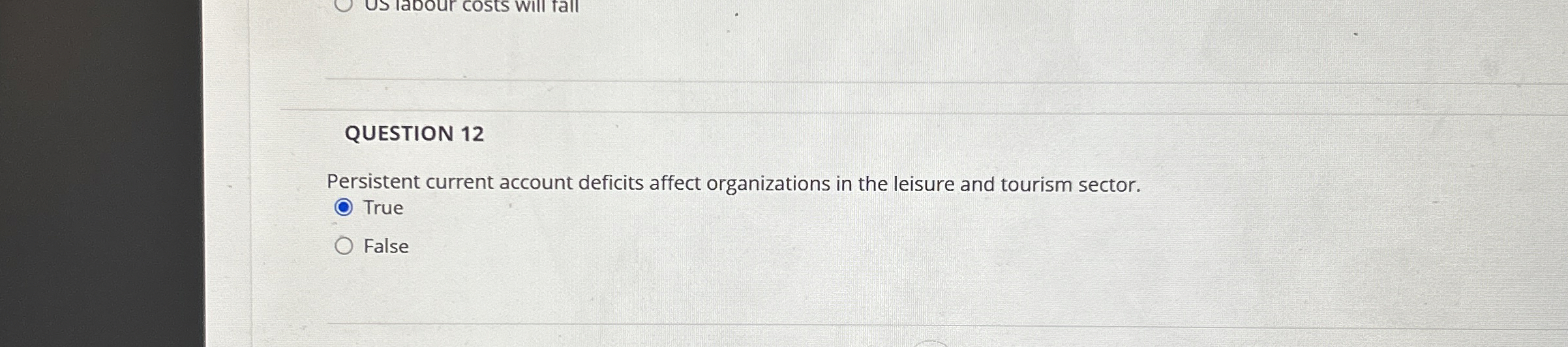 QUESTION 1 2 Persistent current account deficits