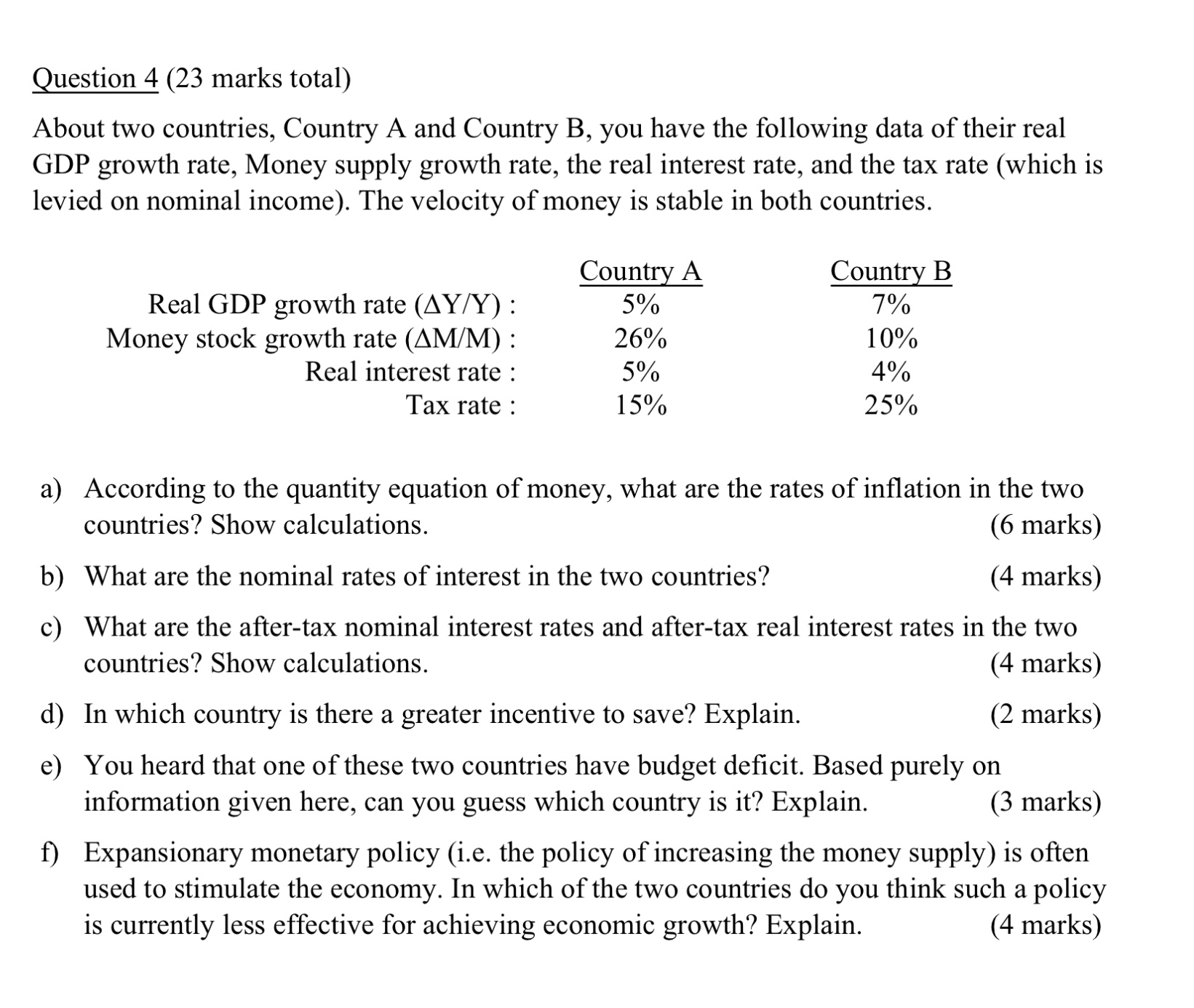 Question 4 ( 2 3 marks total ) About two