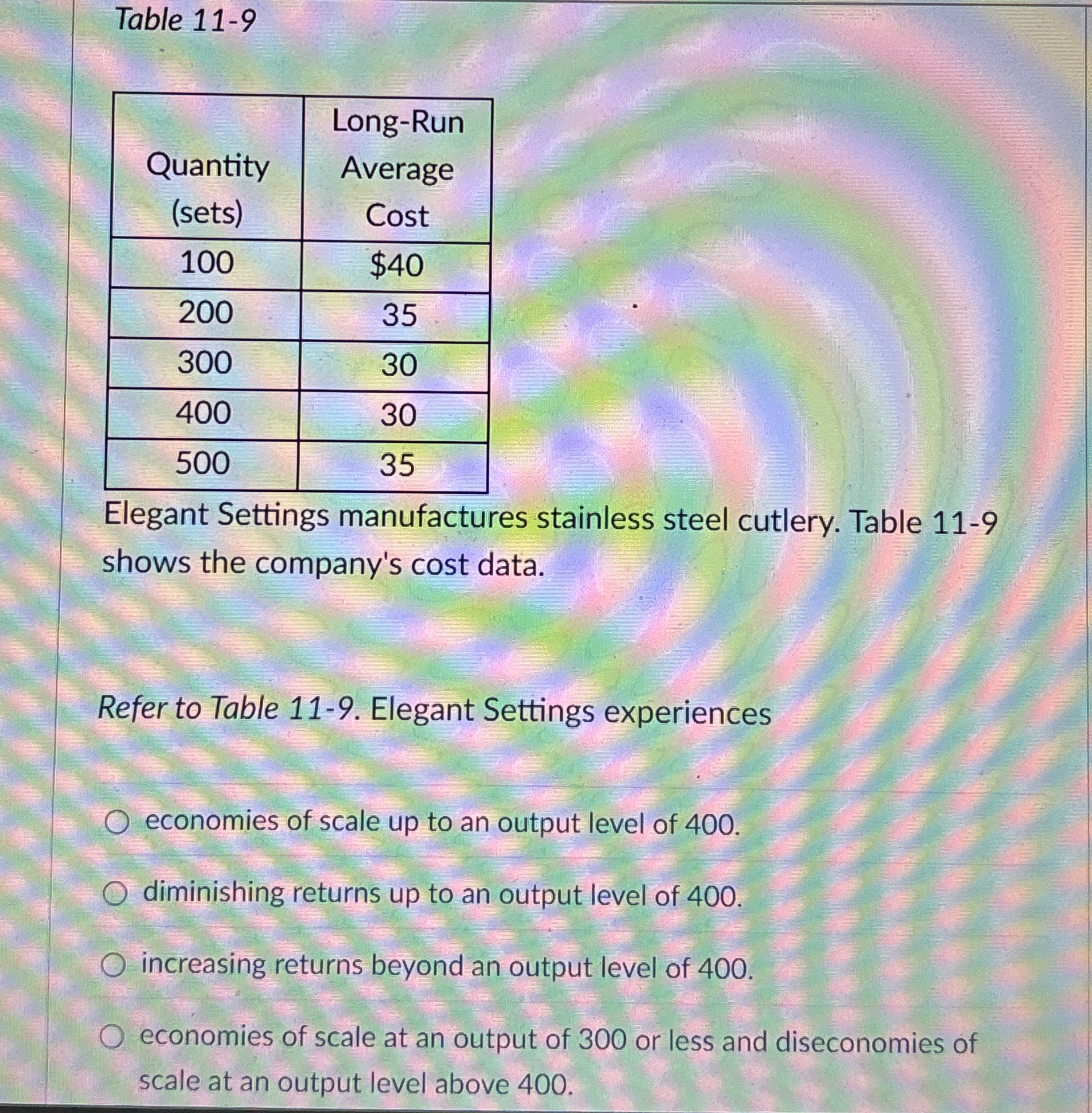 Table 1 1 - 9 \ table [ [ \ table [ [ Quantity ]