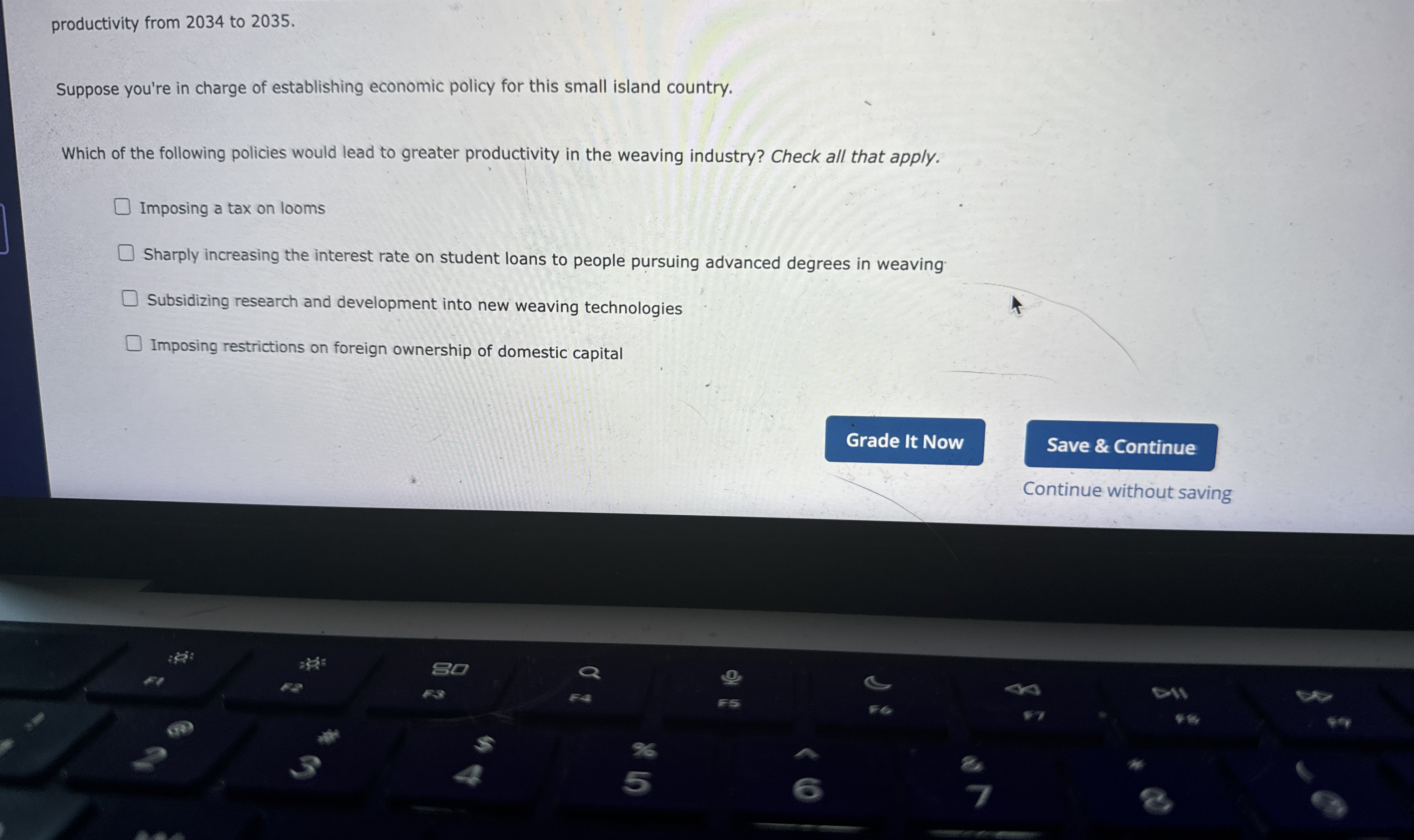 productivity from 2 0 3 4 to 2 0 3 5 . Suppose