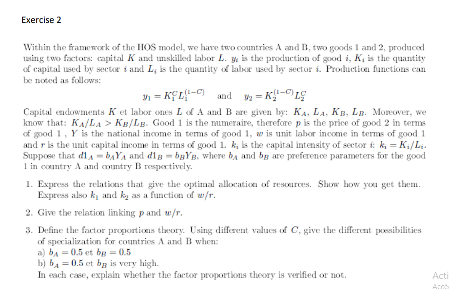 Exercise 2 Within the framework o f the HOS