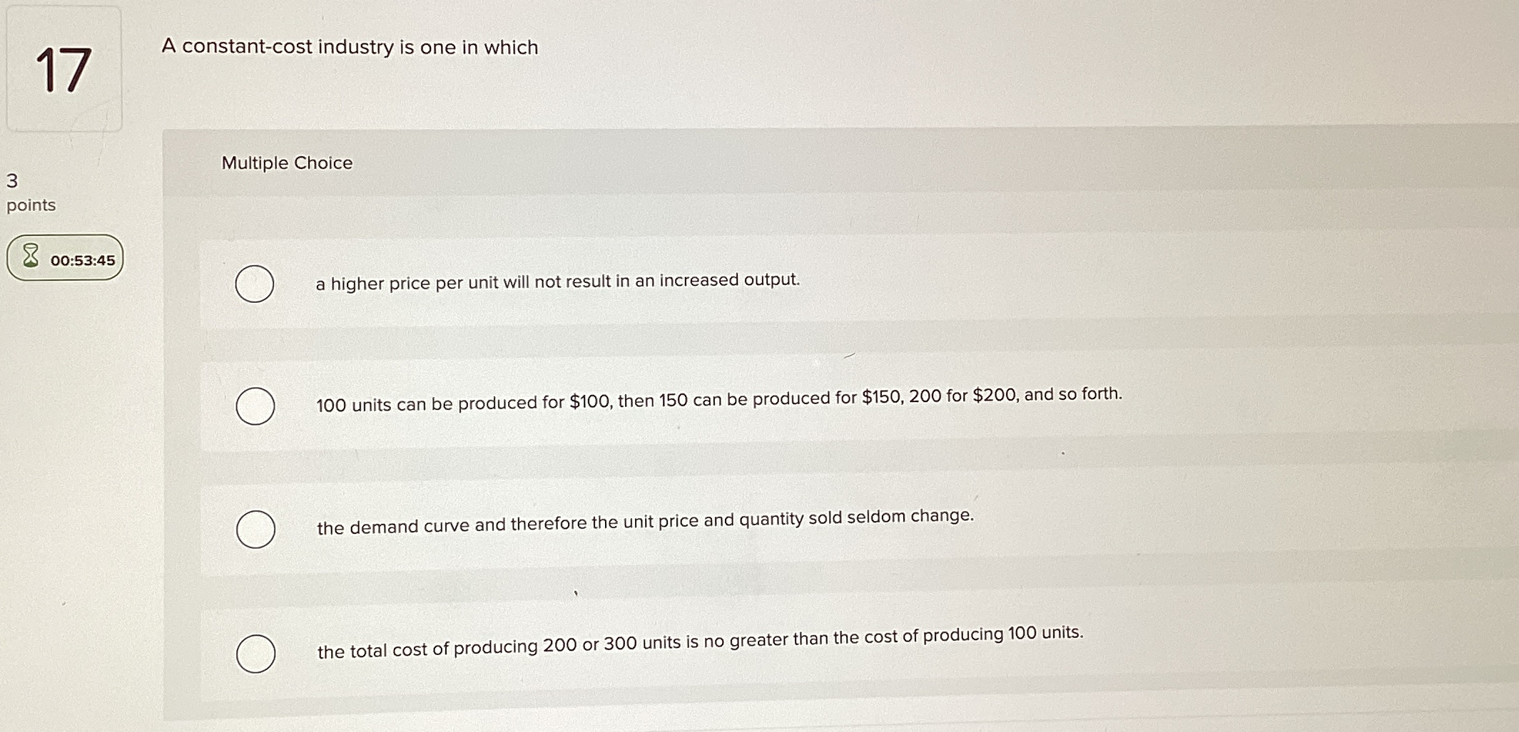 1 7 A constant - cost industry is one in which 3