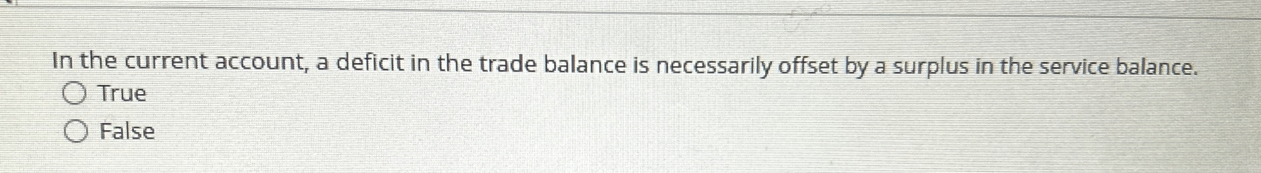 In the current account, a deficit in the trade