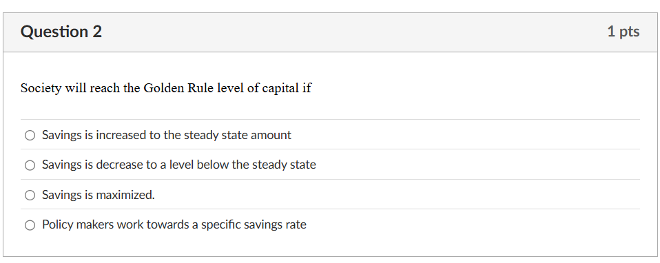 Question 2 Society will reach the Golden Rule