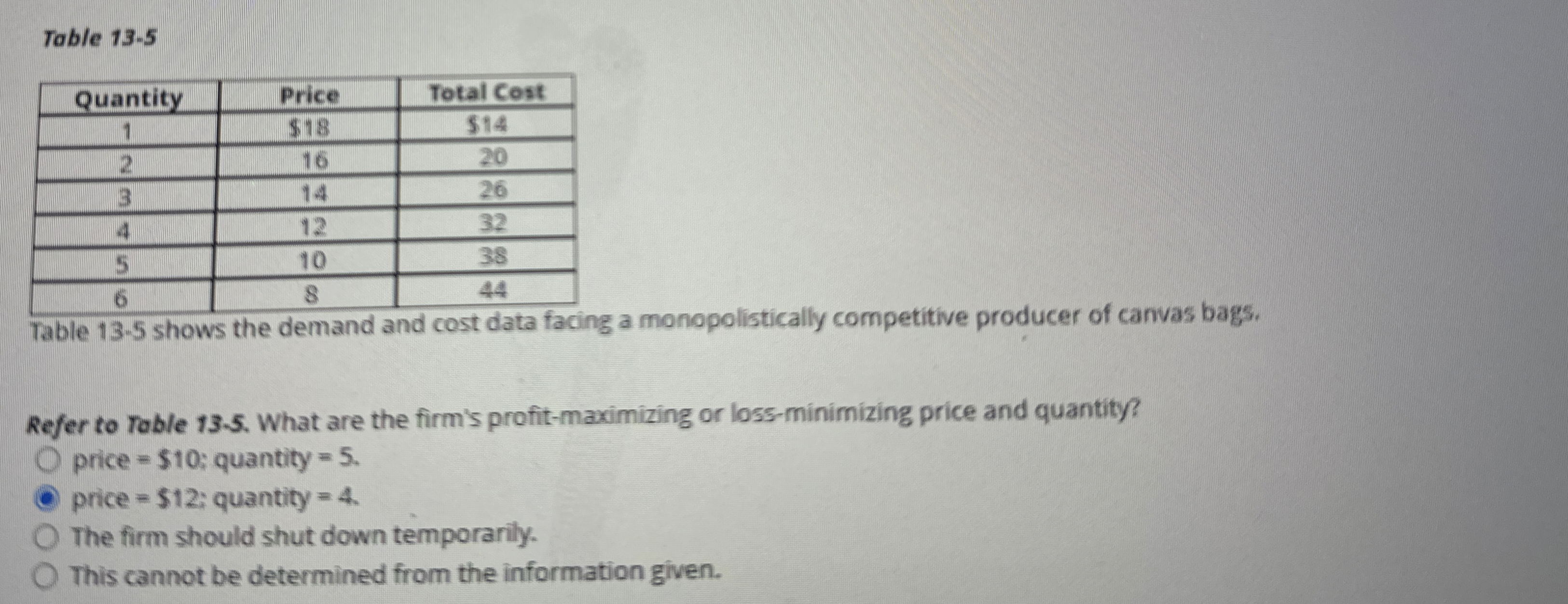 Table 1 3 - 5 \ table [ [ Quantity , Price,Total
