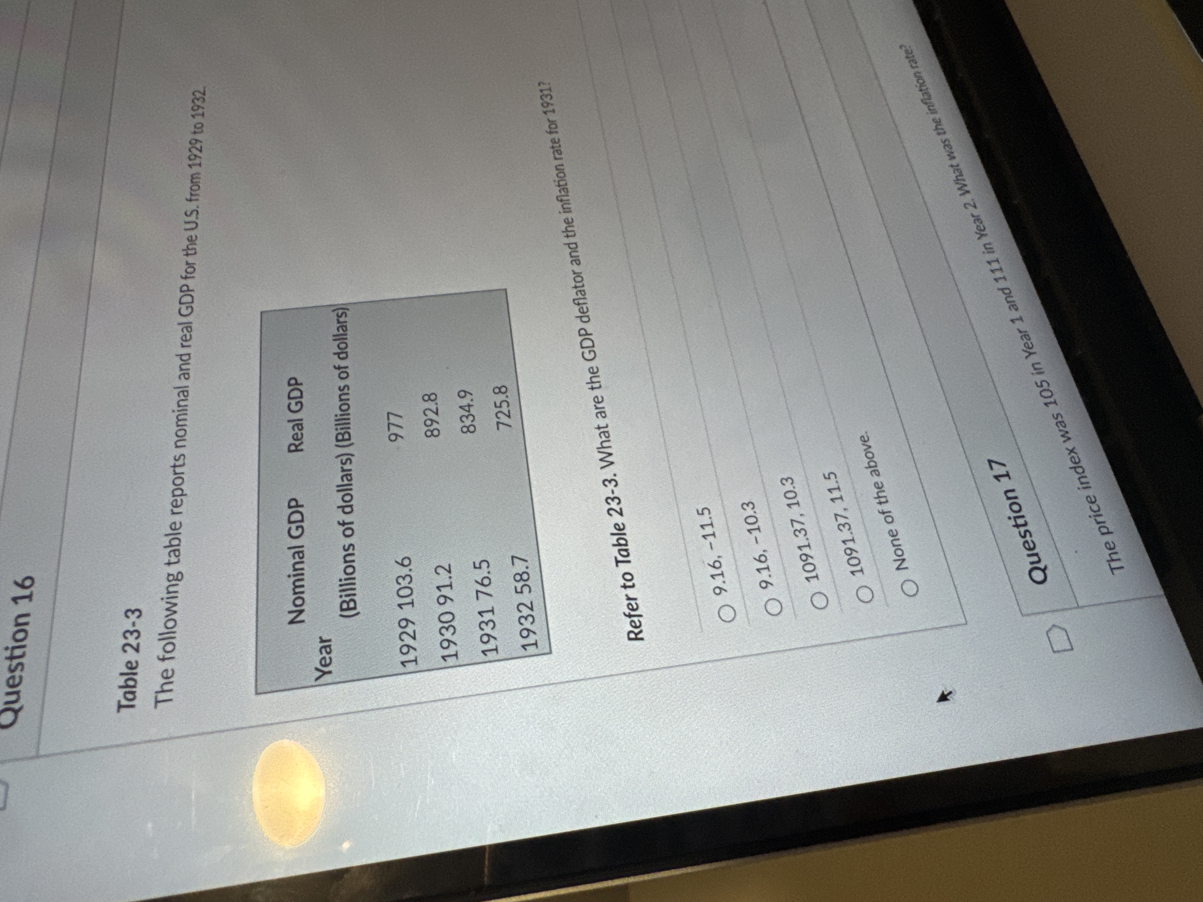 Table 2 3 - 3 The following table reports nominal
