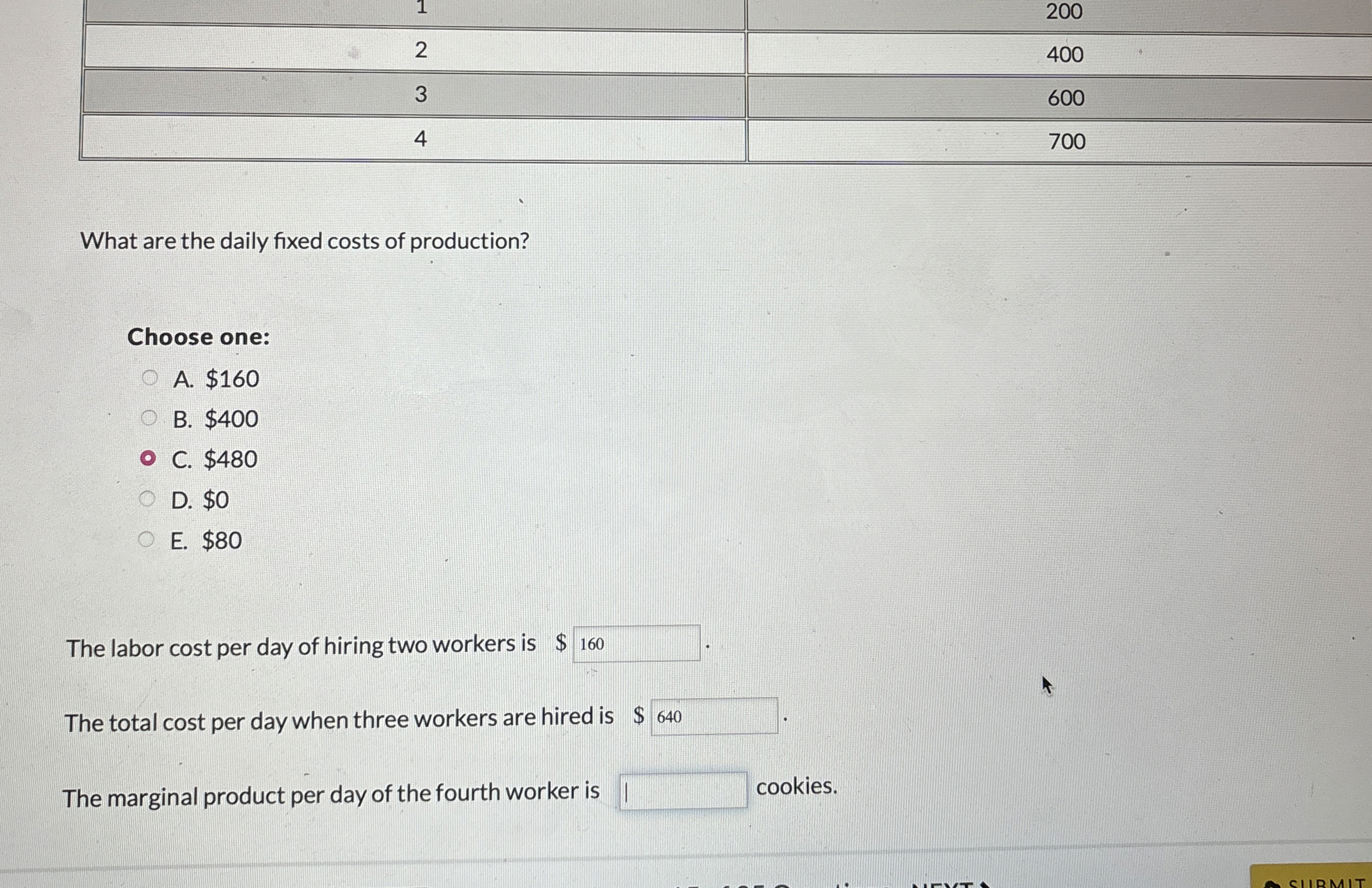 \ table [ [ 1 , 2 0 0 ] , [ 2 , 4 0 0 ] , [ 3 , 6