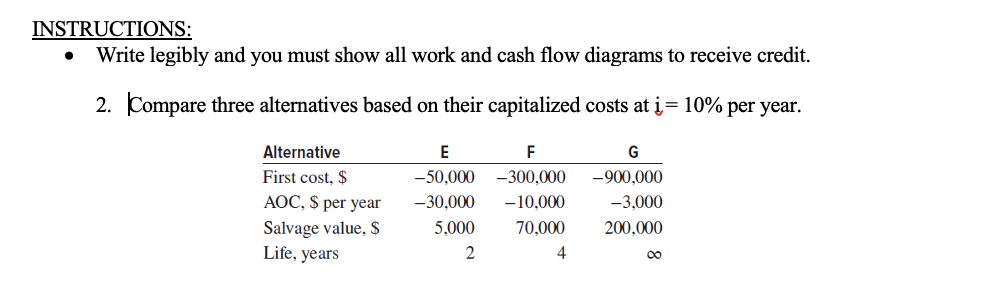 INSTRUCTIONS: - Write legibly and you must show