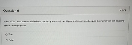 Question 6 2 pts In the 1 9 3 0 s , most