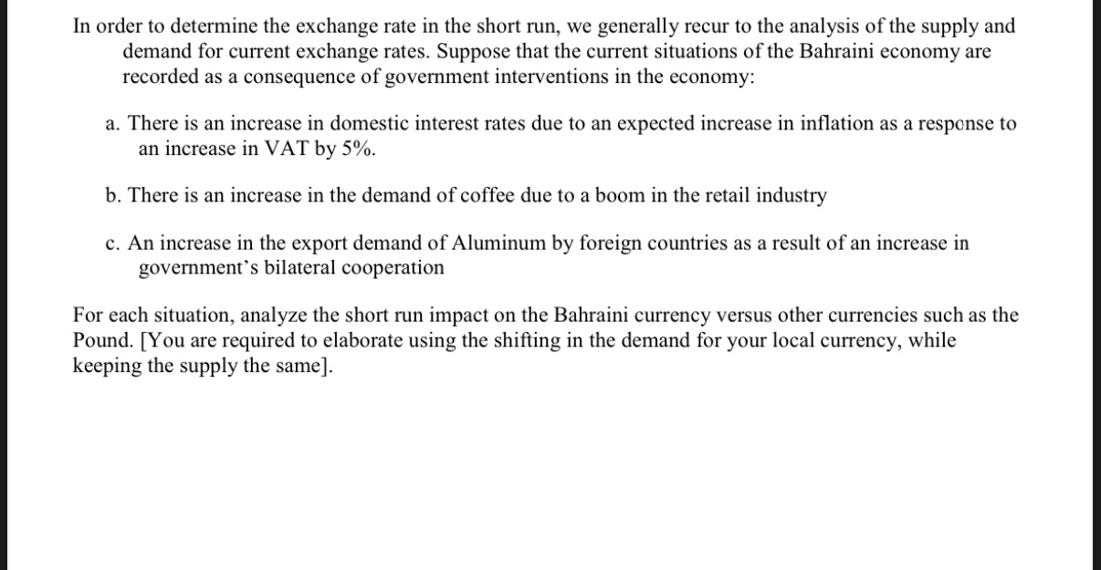 In order to determine the exchange rate in the