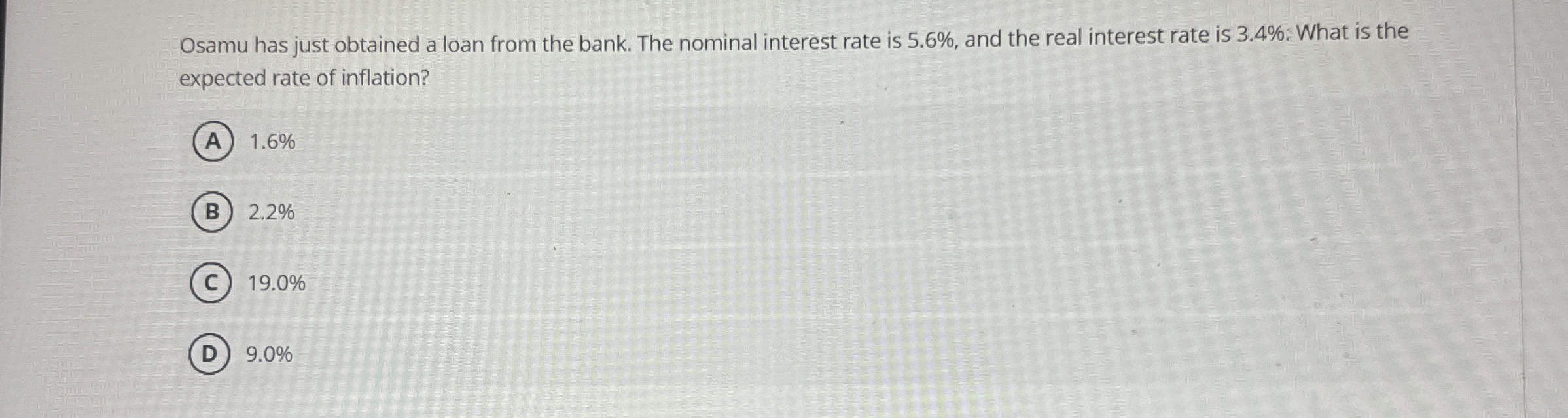 Osamu has just obtained a loan from the bank. The