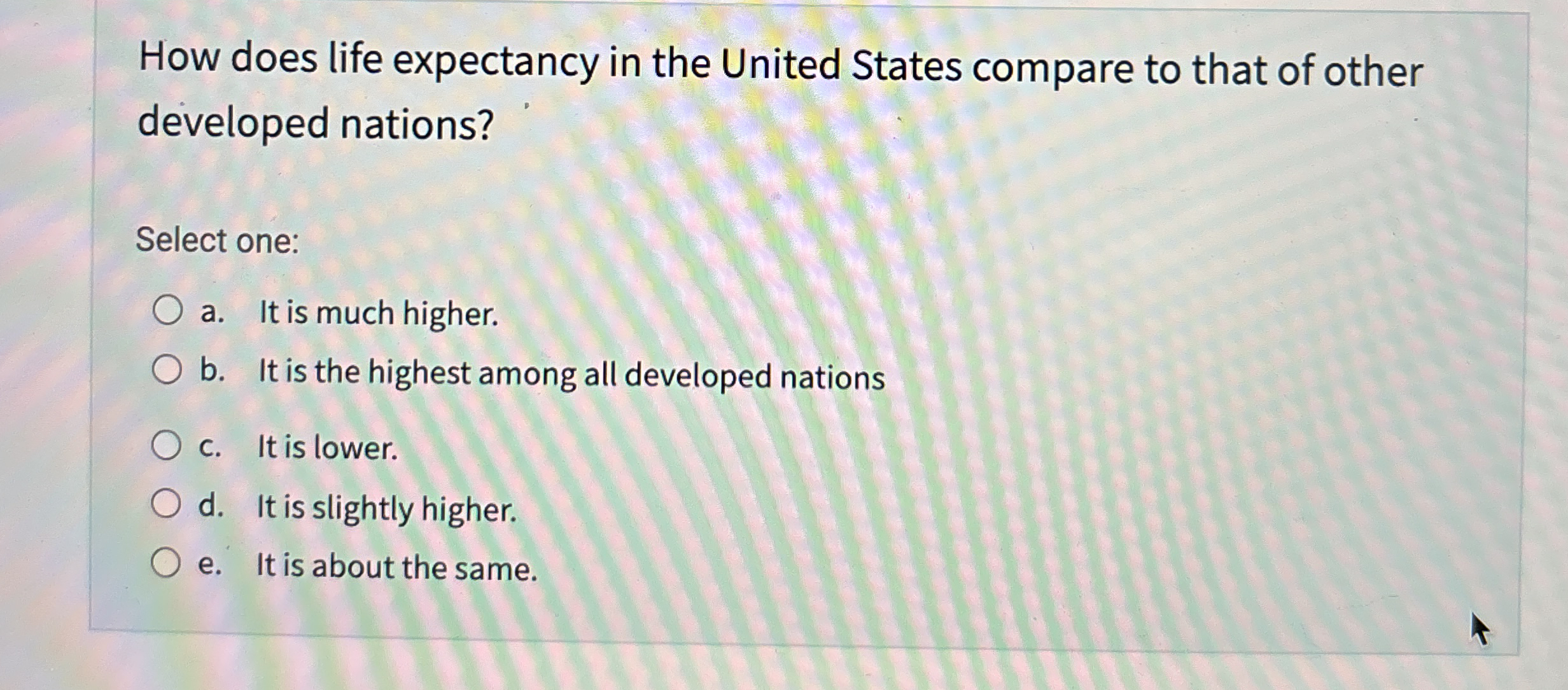 How does life expectancy in the United States