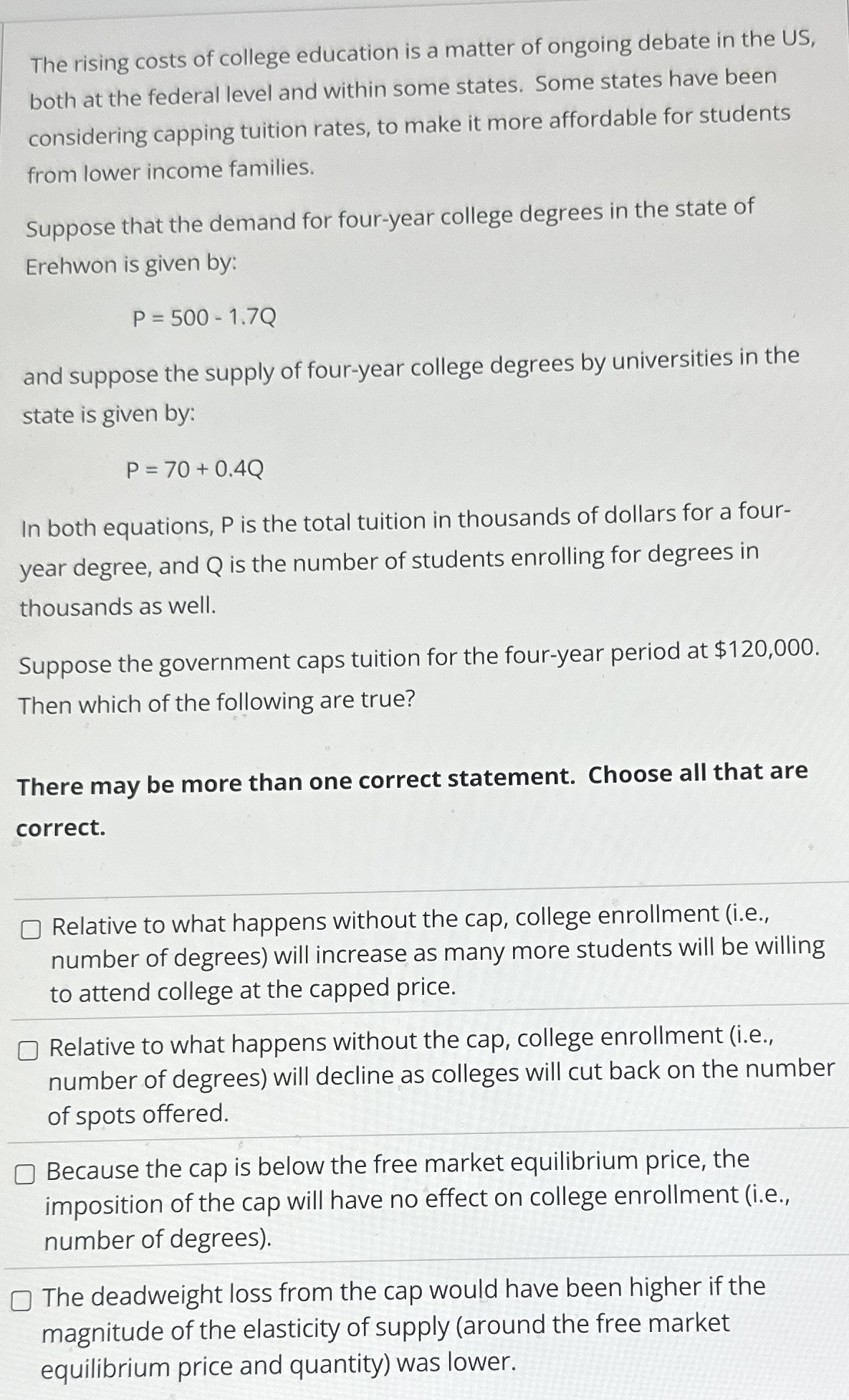 The rising costs of college education is a matter