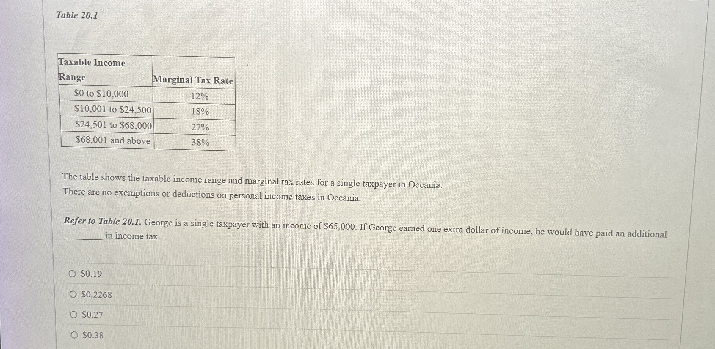 Table 2 0 . 1 \ table [ [ \ table [ [ Taxable