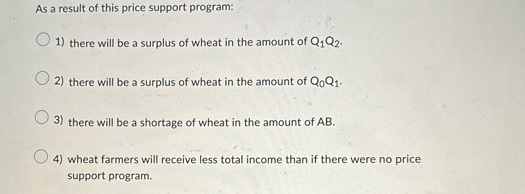 As a result of this price support program: there