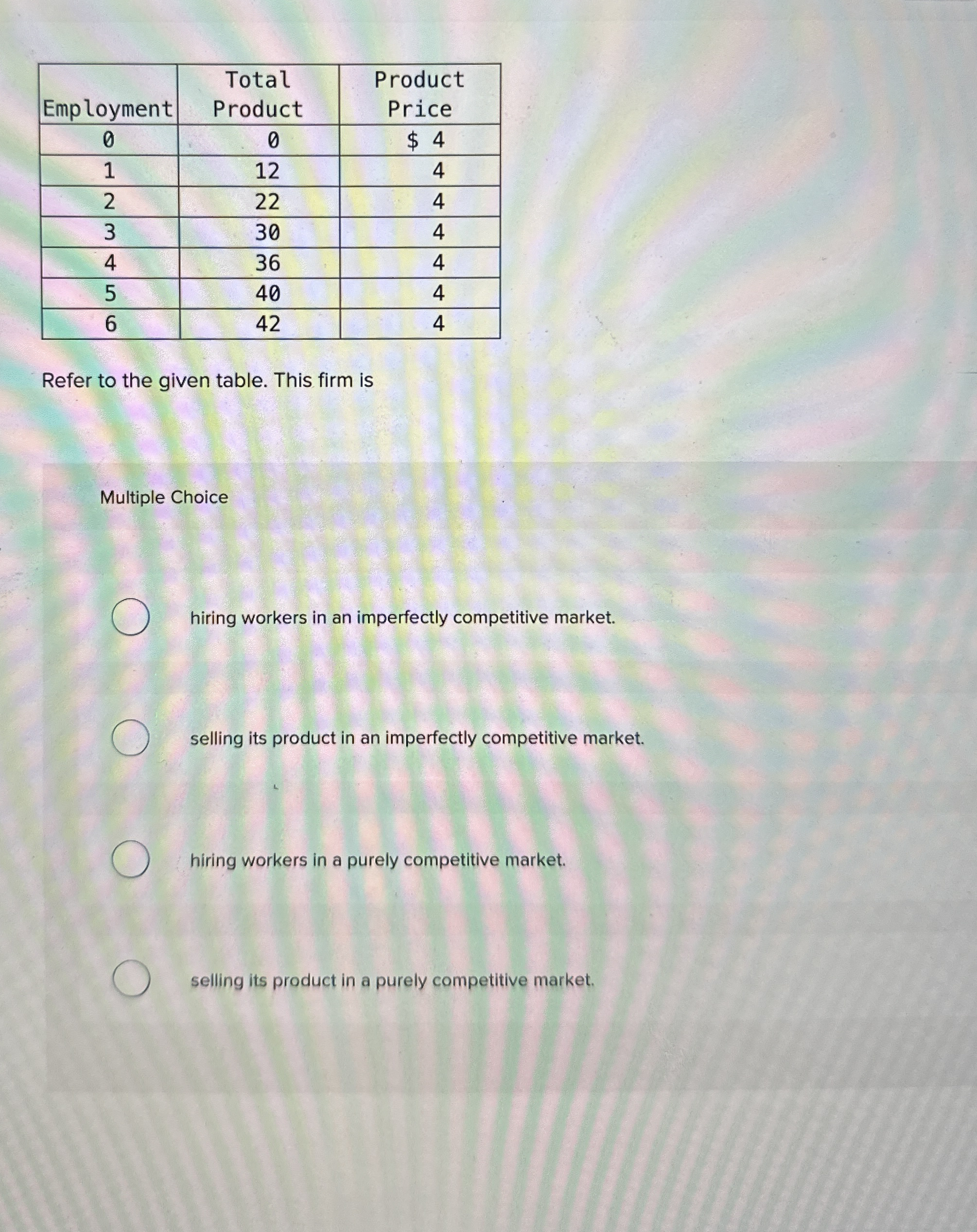 \ table [ [ Employment , \ table [ [ Total ] , [