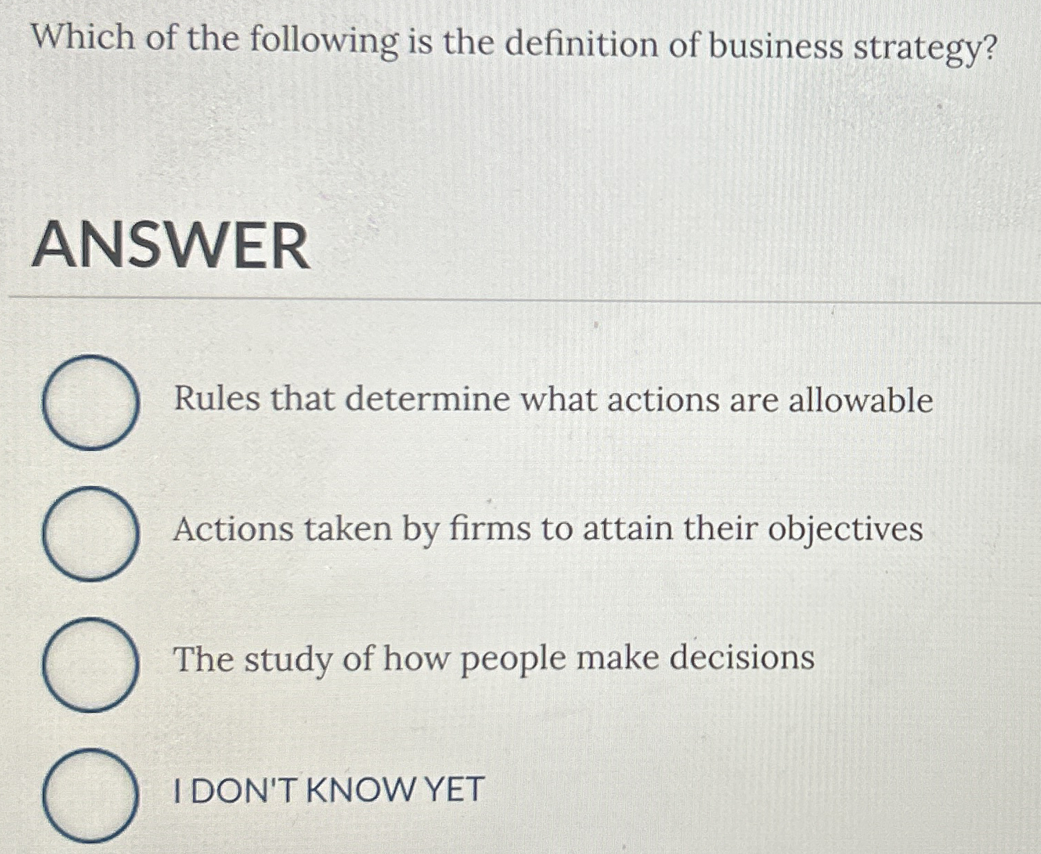 Which of the following is the definition of